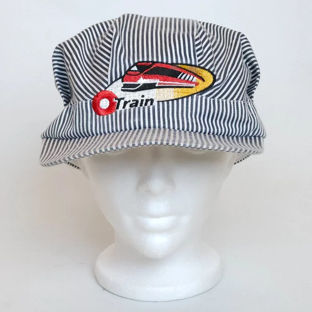 OTTAWA O-Train Hat OC Transpo Conductor Hat Hickory Stripe Embroidered - Picture 2 of 9